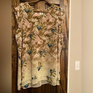 Flowy boat neck blouse sleeveless